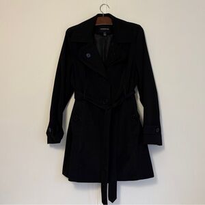 London Fog Classic Black Trench Coat L